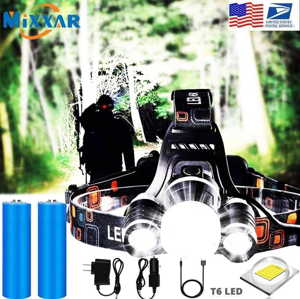 Rechargeable LED headlamp, 230-degree illumination for outdoor hiking & camping adventures