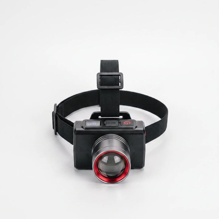 Compact & lightweight rechargeable LED headlamp for outdoor adventures, home repairs, & emergency lighting. Adjustable.