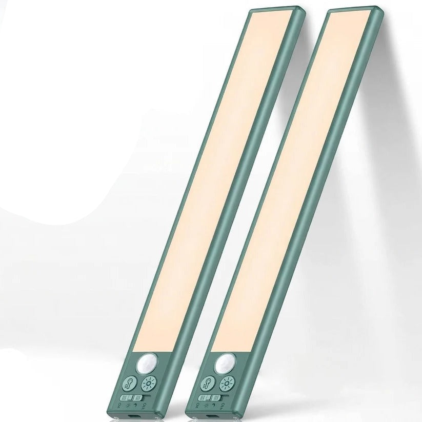 Wireless magnetic under cabinet LED lights, easy to install under kitchen cabinets, closets, or stairs.