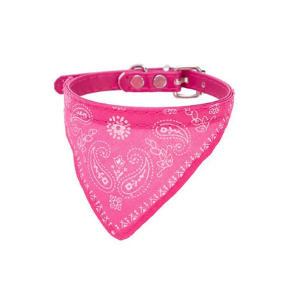 Black adjustable pet collar with a unique bandana design, ideal for cats and small dog accessories.