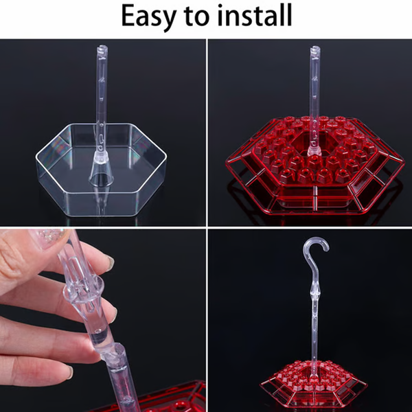 Durable outdoor bird feeder for hummingbirds, with clear basin & protective ant moat.