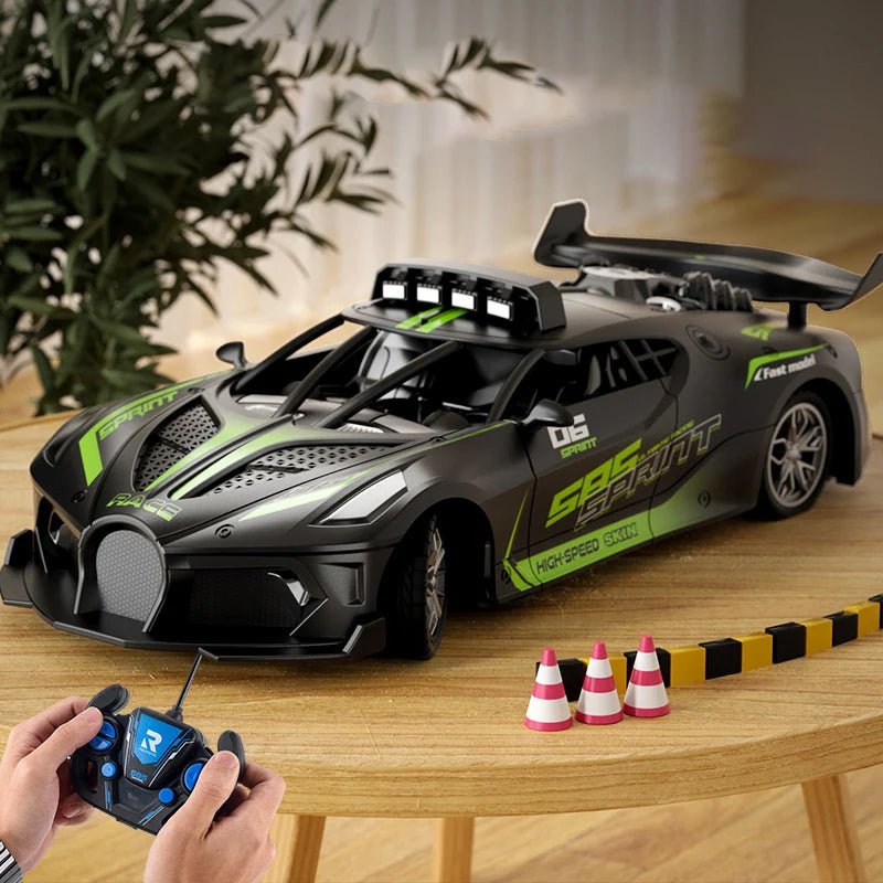 High-speed RC drift car for kids, remote control toy for thrilling play.