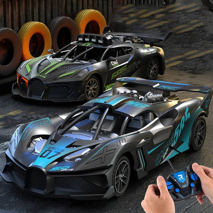 Kids' remote control drift car, durable electric vehicle for fun indoor/outdoor.