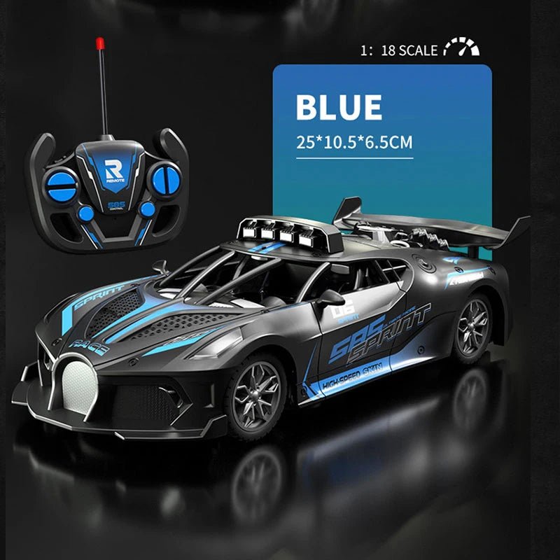 White remote control drift car, responsive RC toy for kids, exciting stunts.