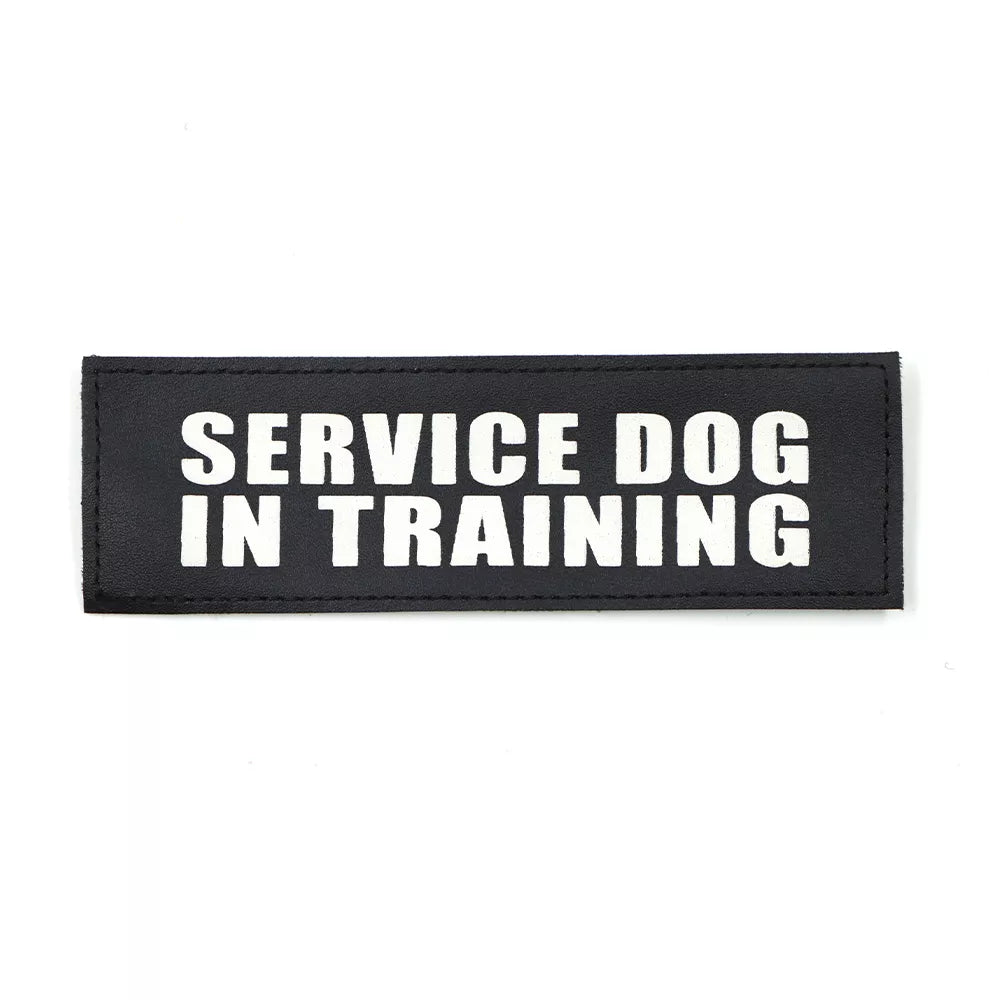 Set of two 'SERVICE DOG IN TRAINING' patches, ideal for K9 gear and pet identification