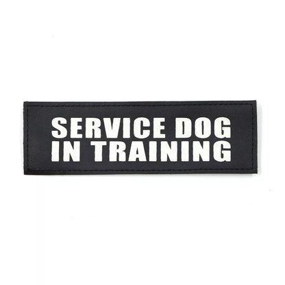 Set of two 'SERVICE DOG IN TRAINING' patches, ideal for K9 gear and pet identification