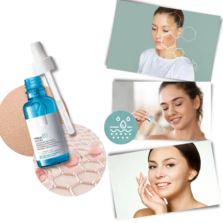 Hand holding Rejuvenating Hyalu B5 Hyaluronic Acid Serum, perfect for hydration and youthful glow.
