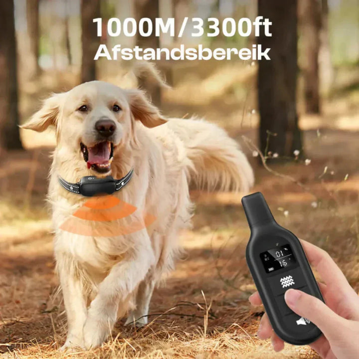 Waterproof remote dog training collar, ideal for pet obedience, behavior correction & canine training.