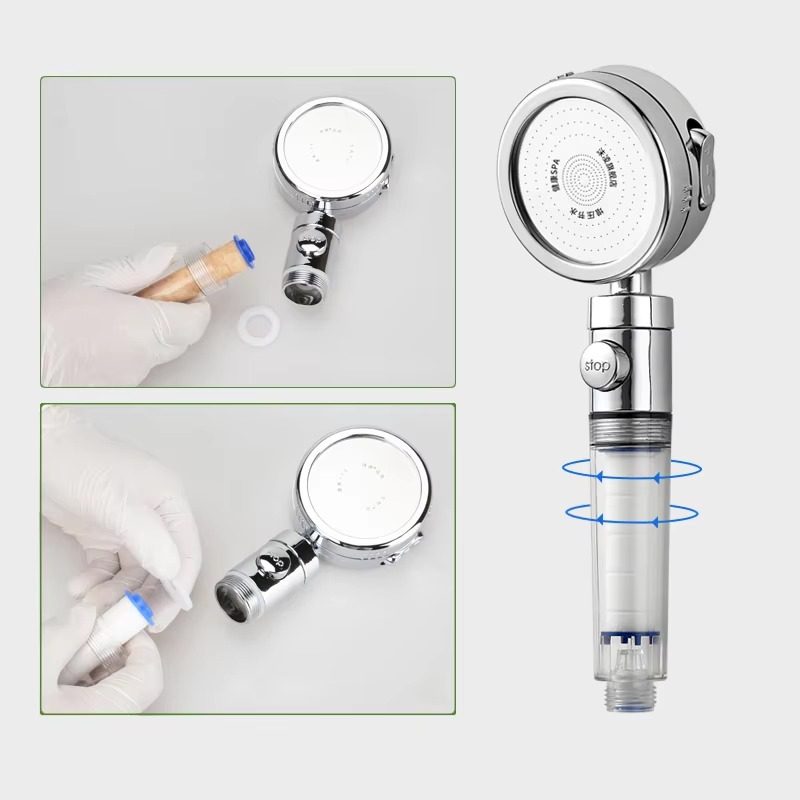 Hard water filter replacement cartridge for shower. Protects skin & hair from minerals, ensuring softer water.