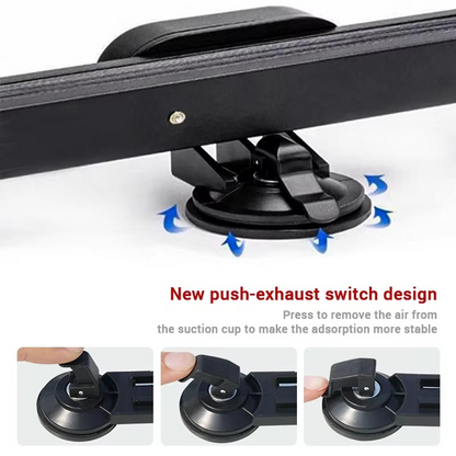 Premium silver reflective retractable car sunshade for auto. Full UV protection for front & rear windshield.