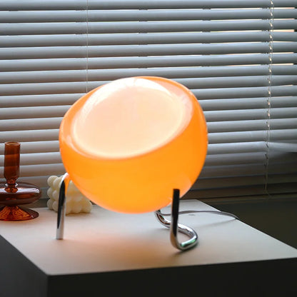 Versatile retro glass table lamp, a Nordic-style LED lamp enhancing any home's bedroom or living room decor.
