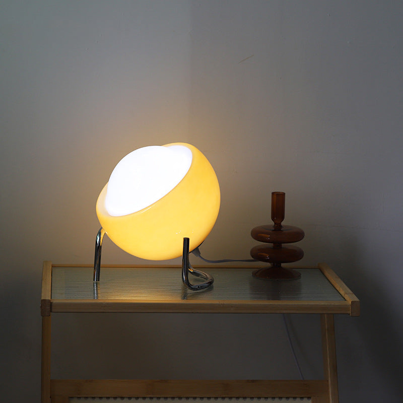 Elegant Nordic glass table lamp, a retro home lighting fixture for creating a cozy bedroom ambiance.