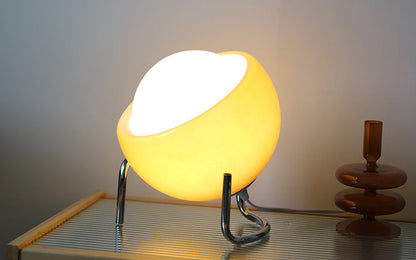 Modern retro LED glass table lamp, ideal Nordic night lighting for living room or study.