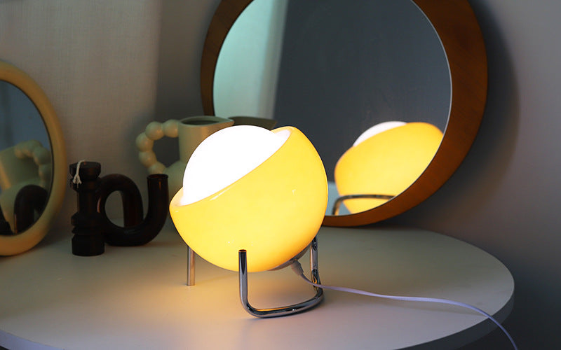 Chic retro glass table lamp, bringing Nordic decor and atmospheric light to any home space.