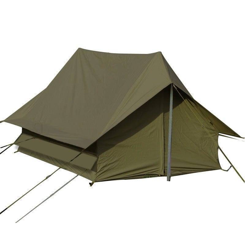 Portable green waterproof dome tent for camping, hiking, and outdoor shelter