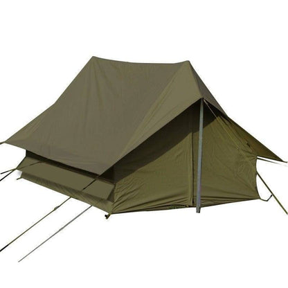 Portable green waterproof dome tent for camping, hiking, and outdoor shelter