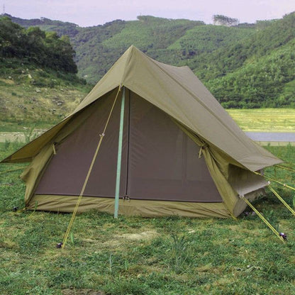 Durable olive green dome camping tent, excellent for outdoor survival & adventure