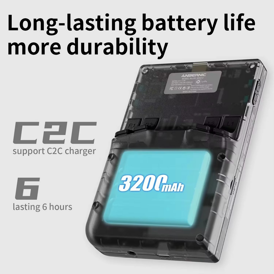 Portable retro gaming system featuring a crisp 4-inch IPS display for immersive classic video games and nostalgic play.