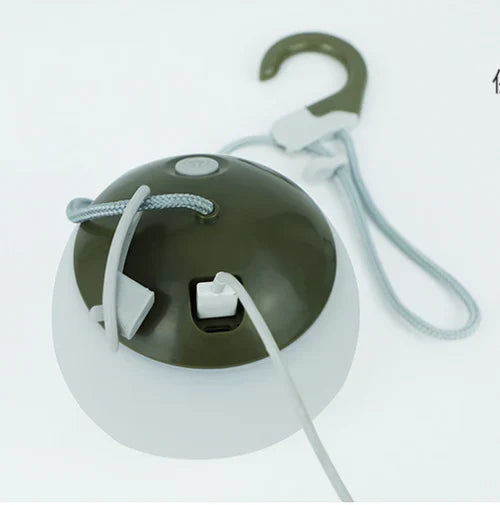 Compact USB rechargeable retro camping lantern, easy to carry for any outdoor lighting need.