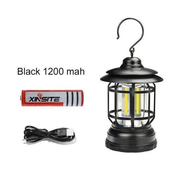 Versatile retro camping lantern with three light modes, ideal for both ambiance and practicality outdoors.