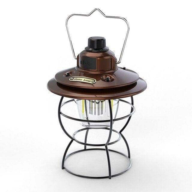 USB charging retro camping lantern, featuring multiple light modes for varied outdoor use.