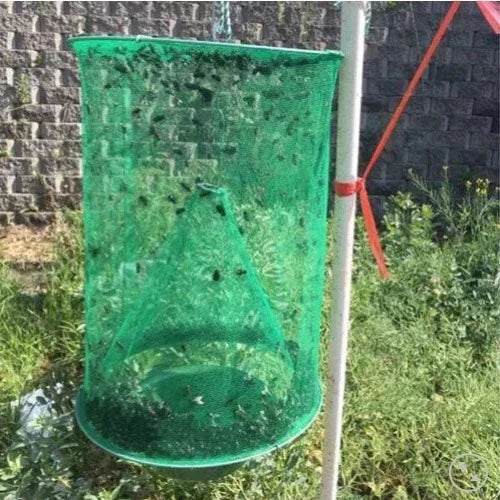 Durable, reusable fly trap offers long-term outdoor pest control; an animal-safe insect catcher for farms & patios.