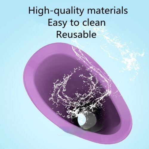 Women's travel pee funnel, a reusable hygiene solution for hiking and camping trips.