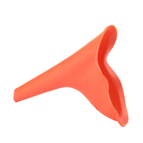 Outdoor hygiene gear: flexible silicone urinal funnel for women, ideal for travel.