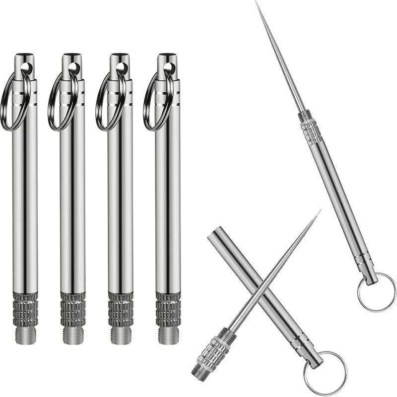 Reusable titanium toothpick with waterproof case, essential EDC gear for outdoor hygiene