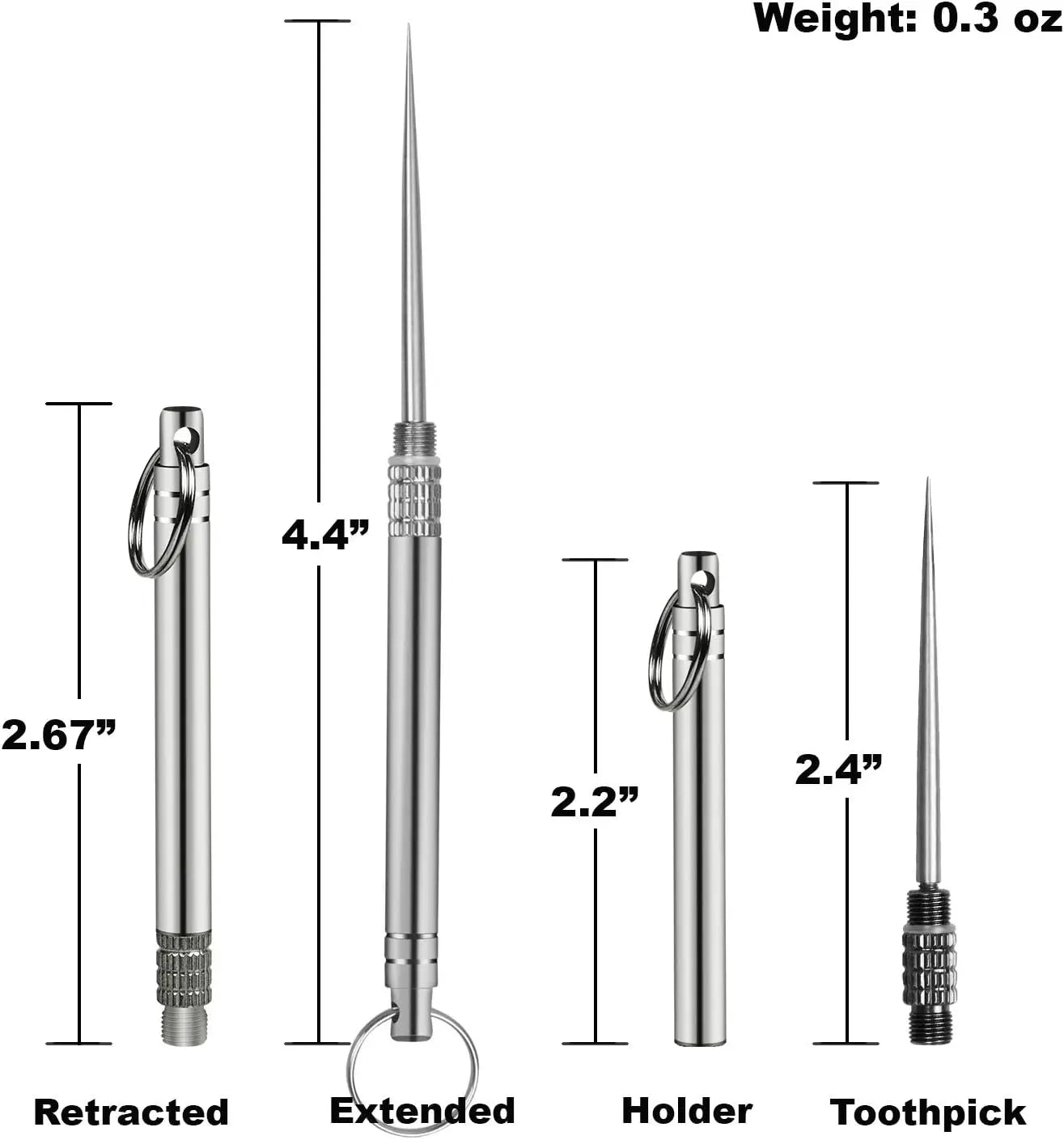 Waterproof case holding a titanium toothpick, ideal for everyday carry and outdoor adventures