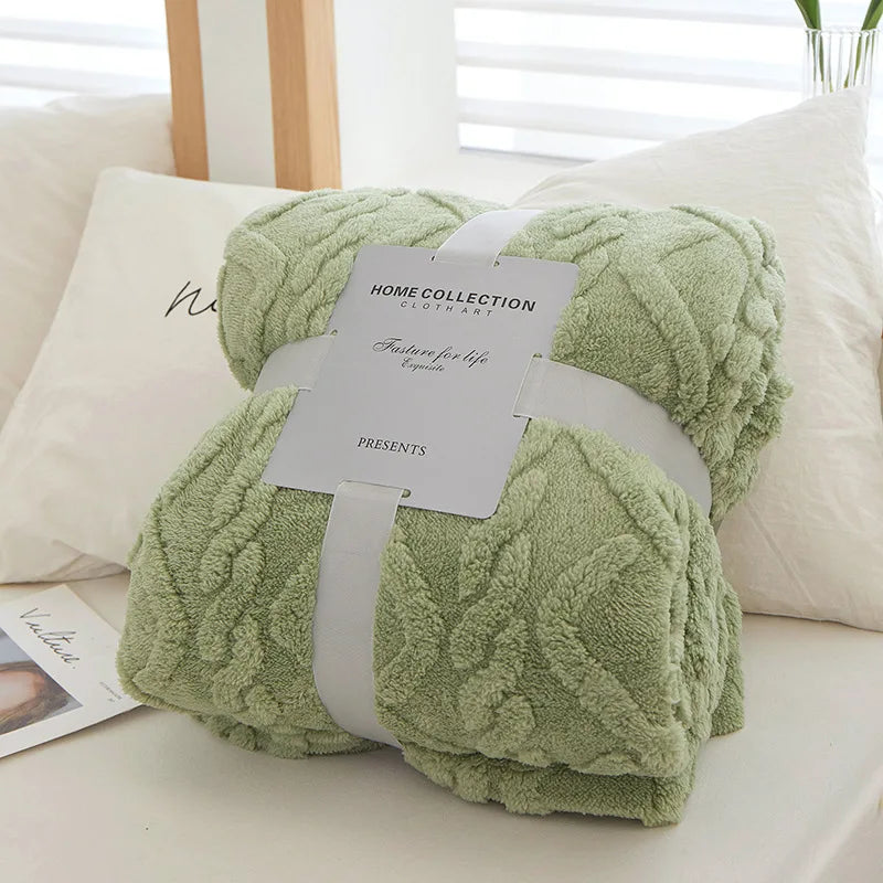 Thick reversible lambswool blanket, providing luxury soft and warm comfort for any cozy home space.