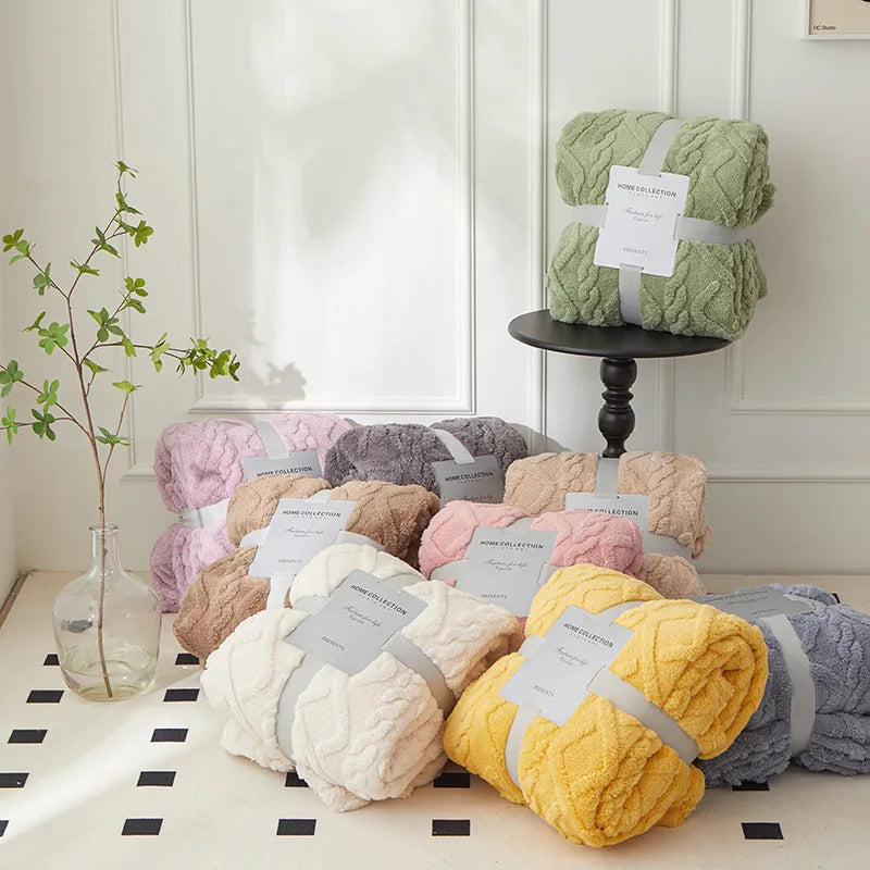 Ultimate winter comfort with this thick, reversible, luxury soft lambswool blanket. A cozy and warm throw.