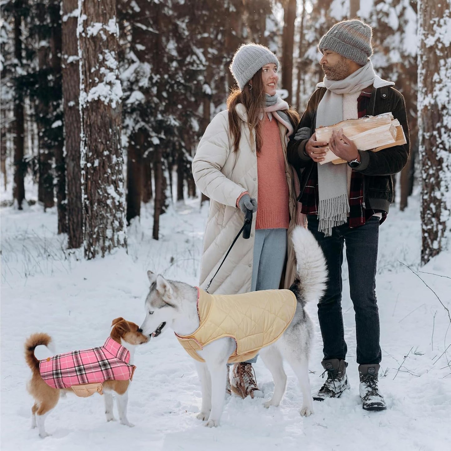 High-quality reversible waterproof dog winter coat. British style for small to large dogs.