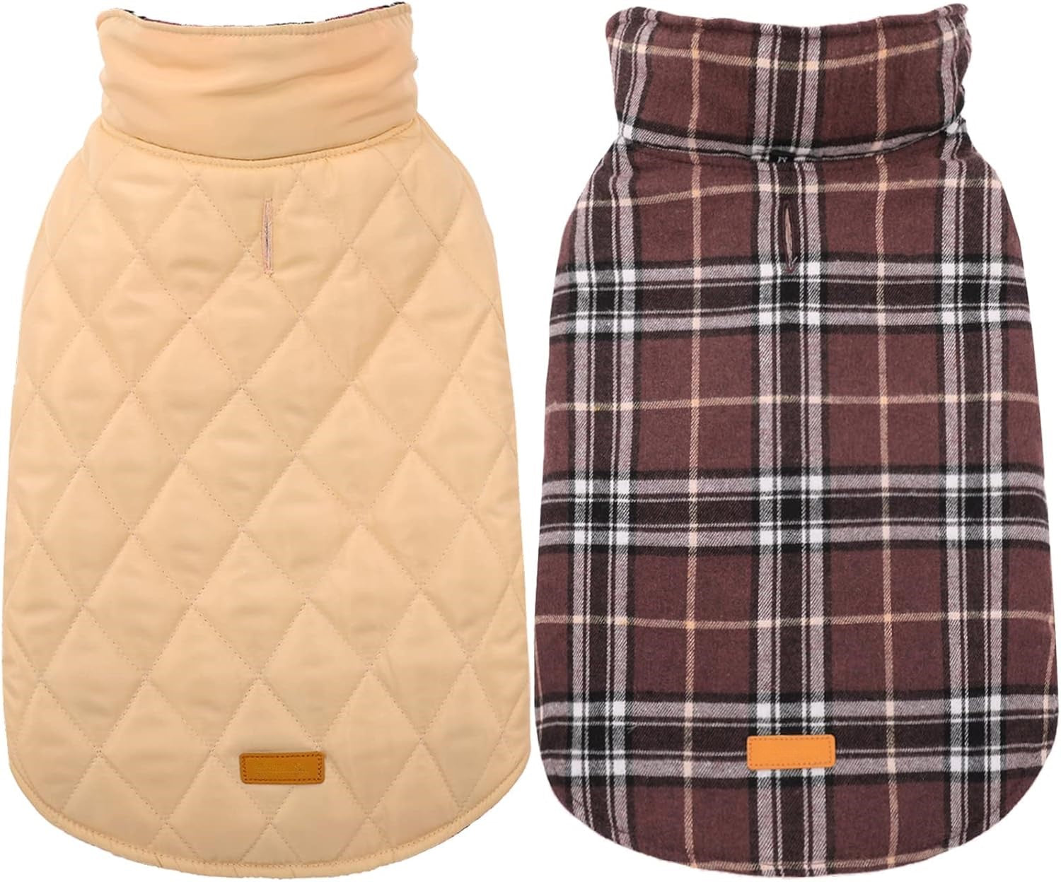 Warm, reversible waterproof dog coat. British style winter jacket for outdoor pet adventures.