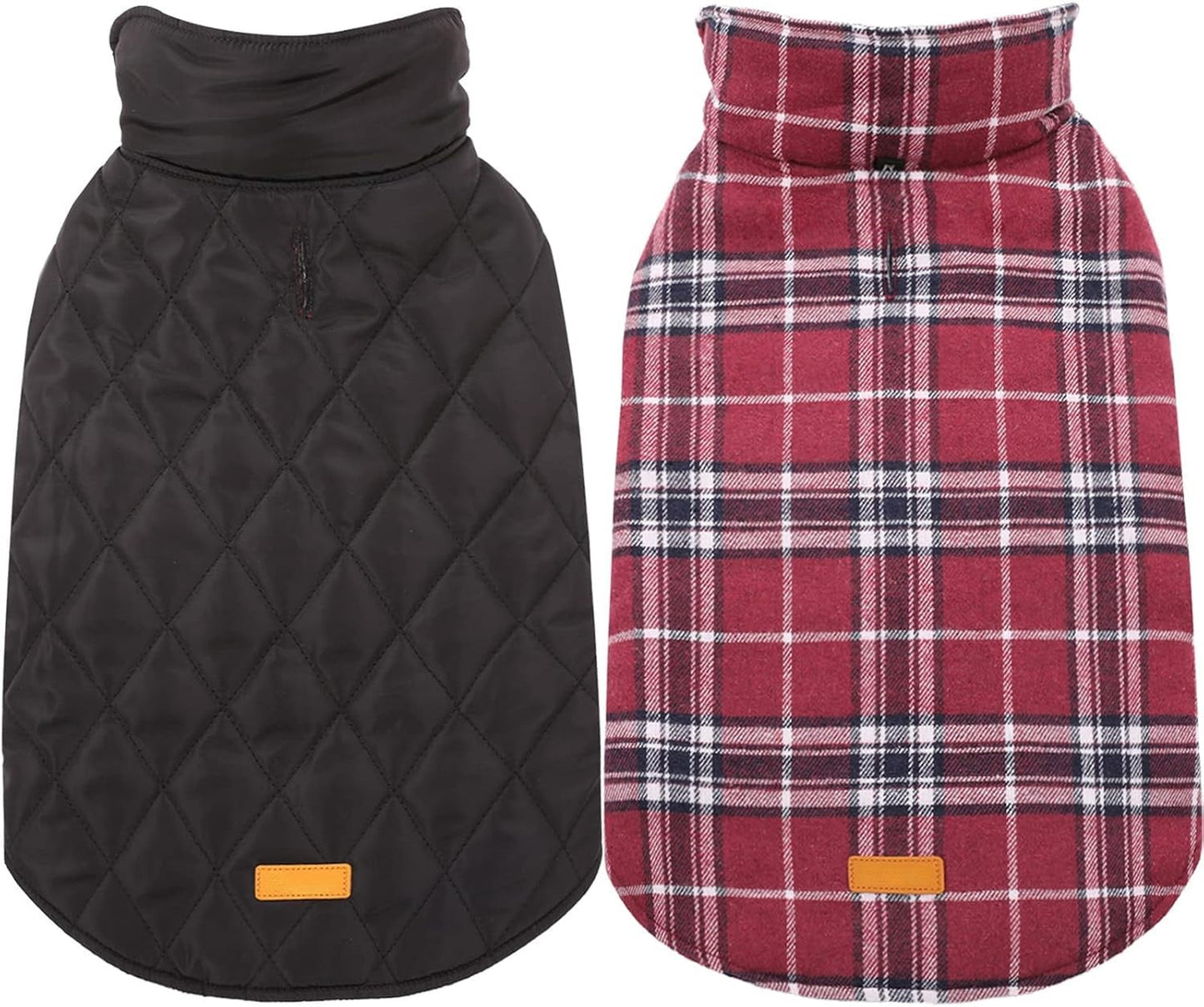 Stylish British style dog jacket. Reversible & waterproof winter coat for small, medium, large dogs.