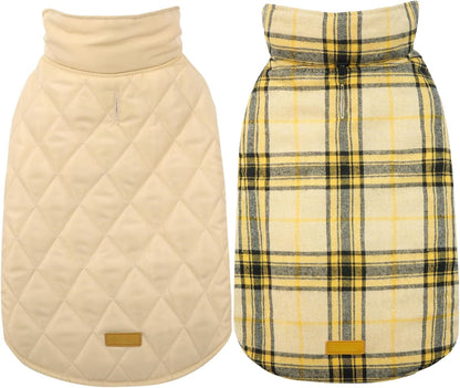 Premium waterproof reversible dog winter jacket. British style coat for ultimate pet warmth.