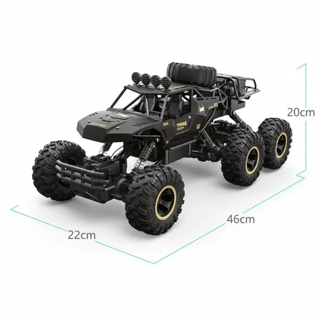 Kids' ROCKSTRIKER 6x6 RC truck, a fun high-speed all-terrain remote control adventure vehicle for outdoor play.