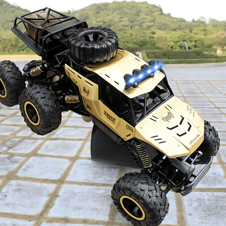 ROCKSTRIKER 6x6 rechargeable RC truck, a high-performance remote control monster truck for all terrains.