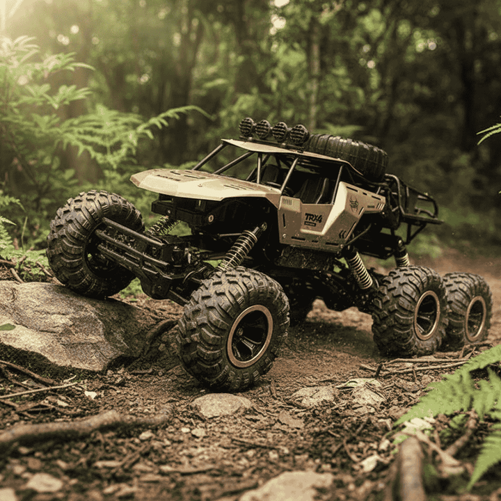 Robust ROCKSTRIKER 6x6 RC truck, a durable remote control monster truck built for tough off-road adventures.