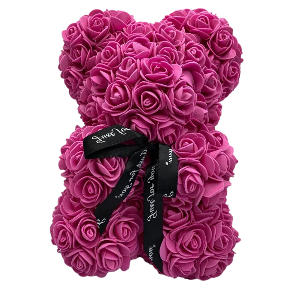 Valentine's Day romantic rose teddy bear gift, unique flower bear for girlfriend.