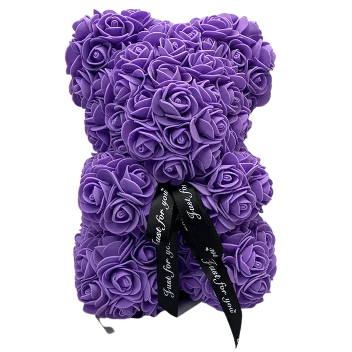 Everlasting floral plush rose teddy bear, a unique keepsake gift for women. Ideal for romantic occasions.
