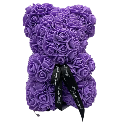Everlasting floral plush rose teddy bear, a unique keepsake gift for women. Ideal for romantic occasions.