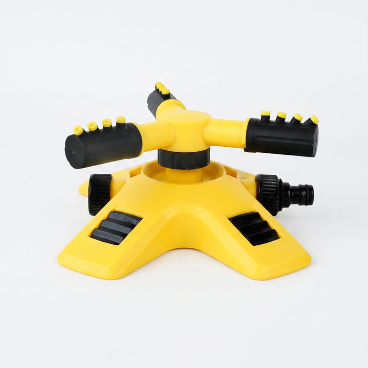 Durable automatic rotating lawn sprinkler for efficient garden watering and yard irrigation.
