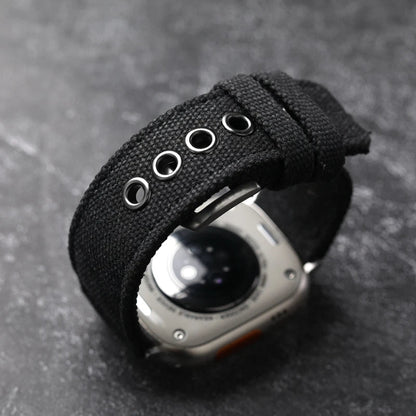 Adventure-ready men's watchband, tough canvas & secure fit.