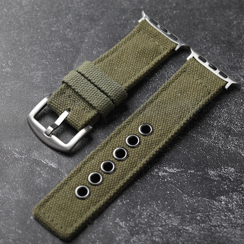 Voyager men's watch strap, heavy-duty canvas, rugged for daily use.