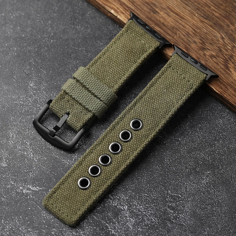 Rugged canvas watchband for men, providing ultimate durability & style.