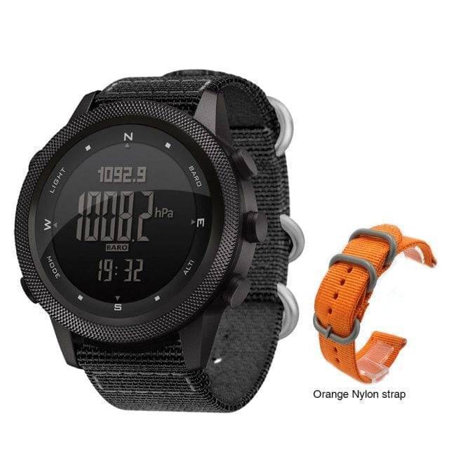 Men's rugged outdoor sportwatch, perfect for hiking and sports, with a comfortable silicone band.