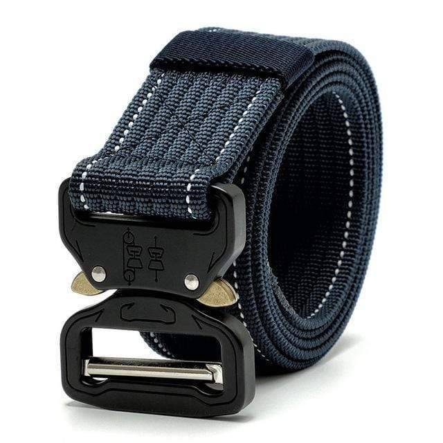 Heavy duty tactical belt for men, quick release metal buckle, adjustable nylon webbing for EDC