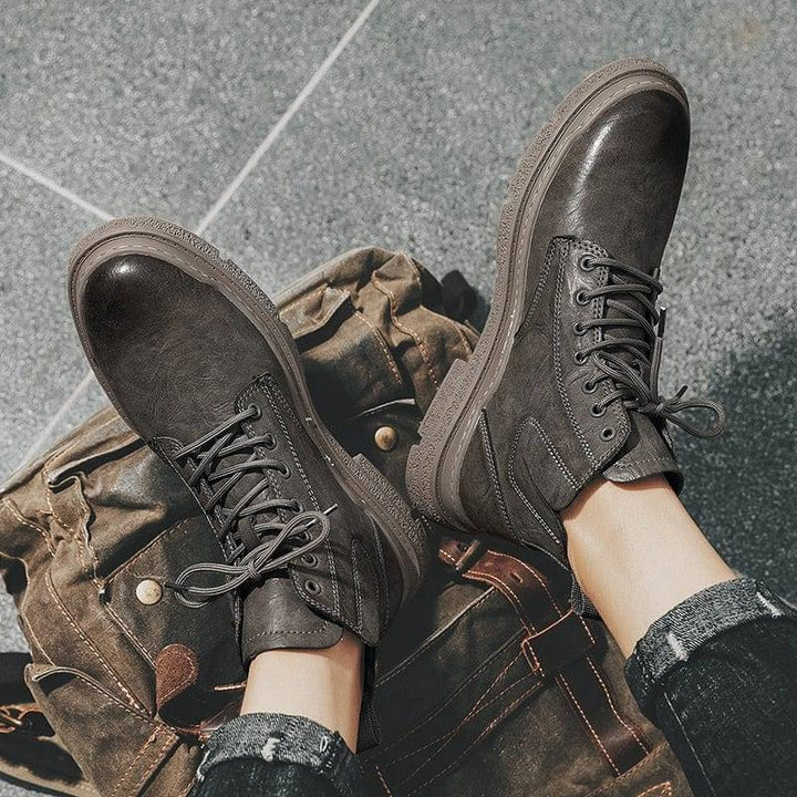 Rugged Men's Vintage Ankle Leather Boots