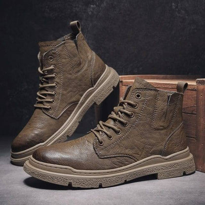 Rugged Men's Vintage Ankle Leather Boots